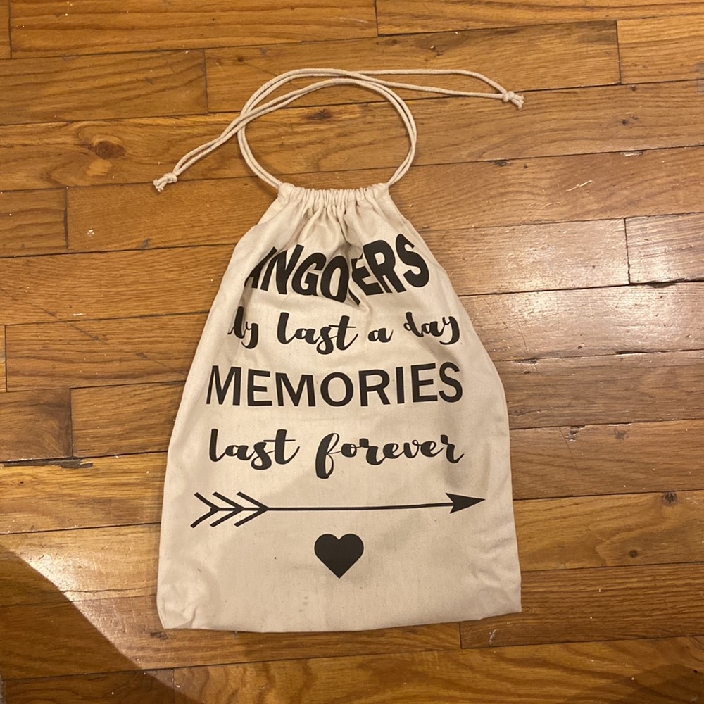 Custom Made Burlap Drawstring Bag - image 3